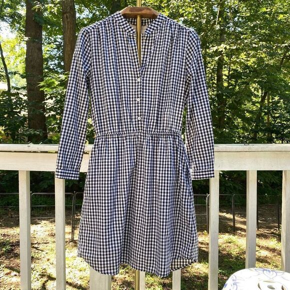 Charles Henry Black White Gingham Check Button Up Dress - Picture 6 of 9